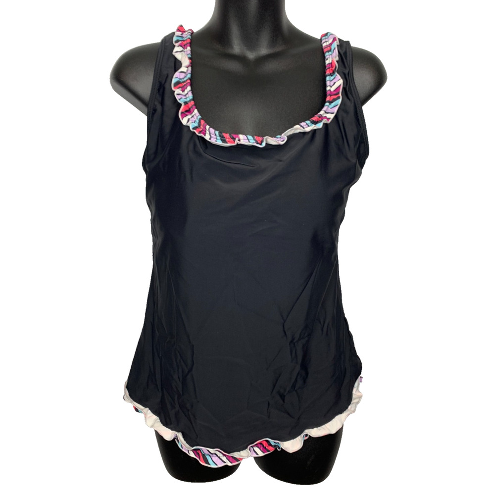 Tankini Black Top Women's XL Removeable Pads